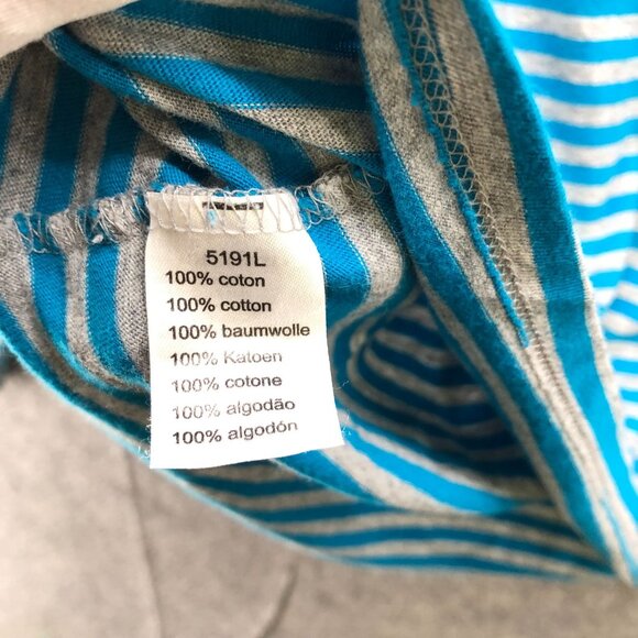 Lacoste Blue and Gray Striped Long Sleeve Tee - Picture 7 of 10